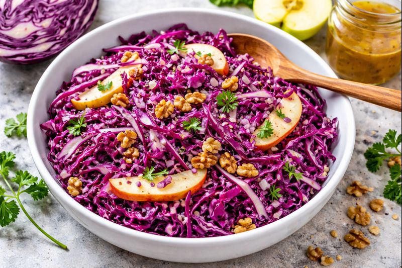 Salade de chou rouge frais