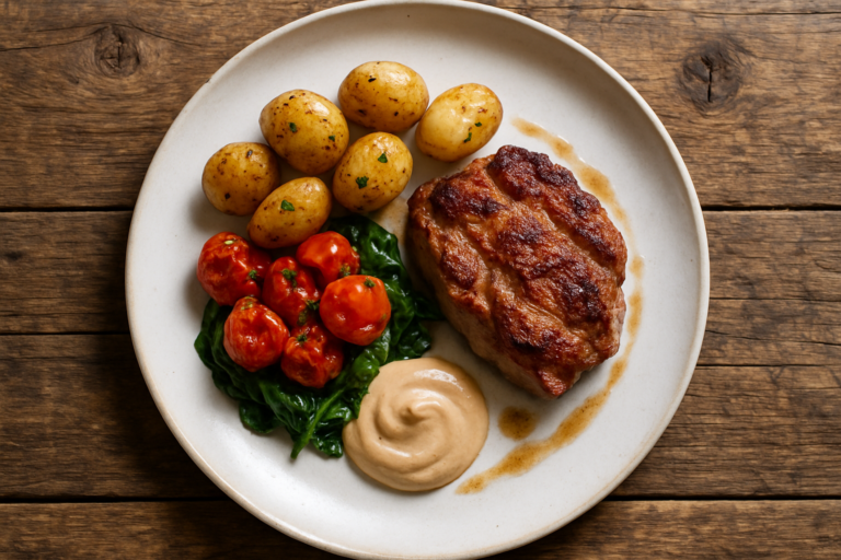Araignée de porc saisie à la poêle avec herbes et beurre noisette